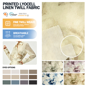 Tissu sergé en lyocell et lin, tissé sur mesure, doux, imprimé sur mesure, de qualité supérieure, pour chemises et vêtements - Product Image 1