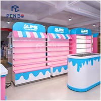 Nuevo mostrador de diseño para tienda de regalos, vitrina de exhibición para minoristas, mostrador de dulces para centro comercial, expositor de madera para dulces.