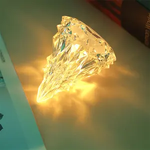 Plastico colorato lampeggiante stella di ghiaccio o calore o fondatore cubo ha portato nuova decorazione albero di natale luce 3d illusione lampada da scrivania