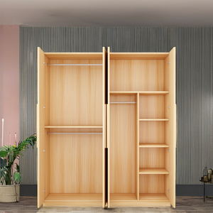 Super Oferta: Armario de 4 <span class=keywords><strong>Puertas</strong></span> para Almacenamiento y Organización Fáciles, Armario Futón, Armario para Abrigos de Madera Maciza - Product Image 2
