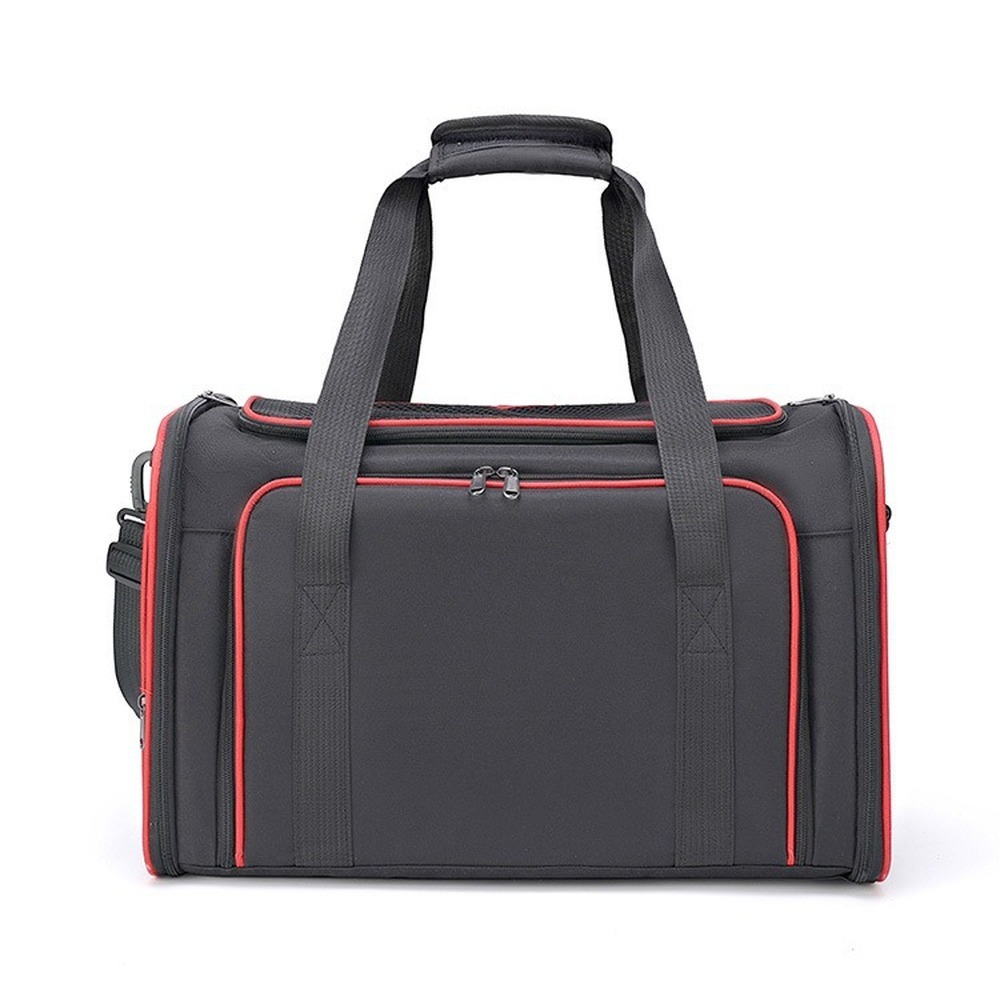 Black with red trim
