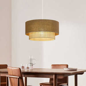 Lustre rond en rotin tressé de style japonais Jifeng, avec douille E27, pour restaurant, salon de thé, hôtel, salon. - Product Image 2