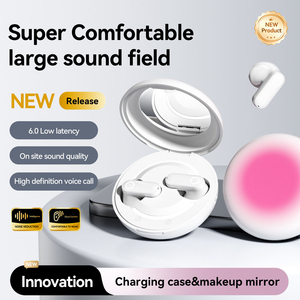 Nuevos Auriculares Inalámbricos Bluetooth 6.0 M162 con Espejo <span class=keywords><strong>de</strong></span> Maquillaje Degradado, Auriculares TWS Semi Intrauditivos con Pantalla LED Digital para Chicas - Product Image 1