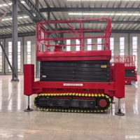 Plateforme élévatrice à ciseaux tout-terrain 4m 6m 8m 10m 12m, plateforme élévatrice à ciseaux électrique sur chenilles