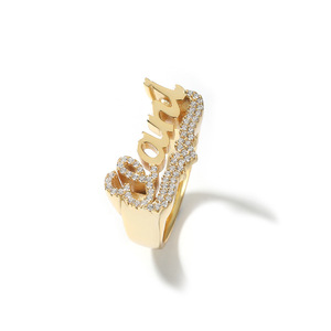 Individueller DIY-<span class=keywords><strong>Ring</strong></span> mit S925 Silber Kupfer Zirkon Eingelegter Unisex Liebesband-<span class=keywords><strong>Ring</strong></span> Vergoldet für Jubiläen - Product Image 4