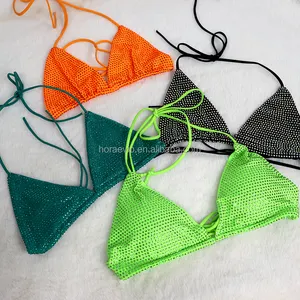 S573 Hot Rhinestone bãi biển mặc mới màu áo tắm vải đồ bơi pha lê Bikini