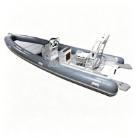 Nouveau RIB860 de 8,6 m, bateau pneumatique de luxe en fibre de verre, coque en V profond avec grand pont solaire pour la location de bateaux de plaisance en mer