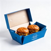 Boîte d'emballage alimentaire pour hamburgers en gros à prix abordable, boîte en papier personnalisée avec logo pour poulet frit et frites, boîte à emporter en papier pour aliments