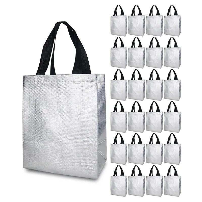 Customized logo Large Reusable Foldable DOT Design Laminated Non Woven, Tote Portable Grocery PP Bags For Shopping/