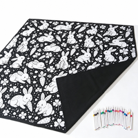 Couverture d'activités éducatives pour enfants, réutilisable, à colorier et à dessiner soi-même, motif personnalisé, lavable, couverture textile pour la maison des enfants