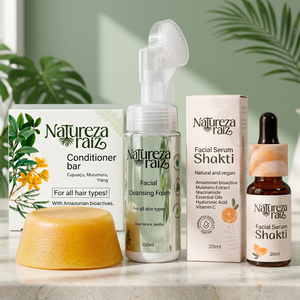 Barra Acondicionadora Nutritiva y Radiante, Espuma Limpiadora Facial y Suero Facial - Product Image 3