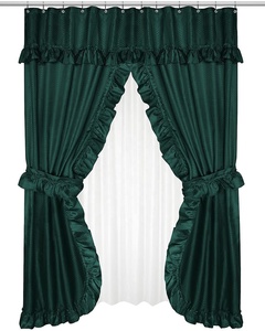 Elegant Jacquard Weave Double Waterproof Double Swag Valance <strong>Shower</strong> <strong>Curtain</strong> With <strong>Peva</strong> Liner - Product Image 5