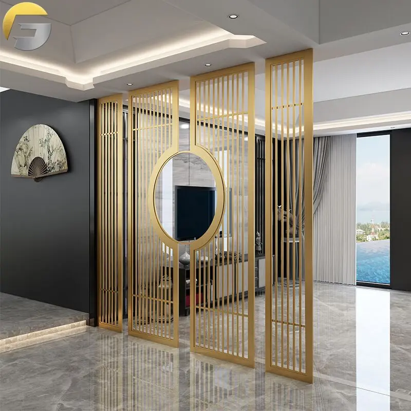 CL235 Decorative Hotel Movable Stainless Steel Privacy Screen Partition Wall Metal Screens Stainless steel Room Dividers