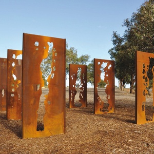 Laser Cut Decorative Privacy <strong>Garden</strong> <strong>Free</strong> <strong>Standing</strong> Tree Leaf Design Art Pattern Corten Steel Natural Rust Metal <strong>Screen</strong> - Product Image 6