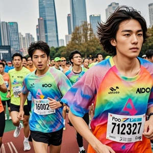 100% Polyester Unisex O-Neck Knitted T-Shirt Quick Dry Digital Printing Moisture <b>Wicking</b> Oversized Fit Running Event Marathon - Product Image 3