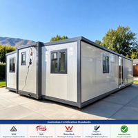 Maison conteneur extensible de 40 pieds (78 m²) avec 1, 2 ou 3 chambres, isolée, sans plomb, conforme aux normes australiennes, pour plomberie PEX, test de pluie 16 mm, type villa compacte