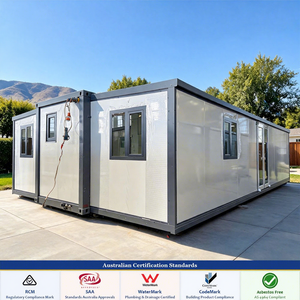 Maison conteneur extensible de 40 pieds (78 m²) avec 1, 2 ou 3 chambres, isolée, sans plomb, conforme aux normes australiennes, pour plomberie PEX, test de pluie 16 mm, type villa compacte - Product Image 1