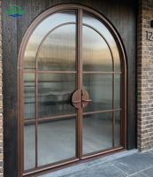 Porte en verre de style français en fer forgé avec isolation acoustique en verre trempé pour cuisine, hall, intérieur, extérieur, portes battantes
