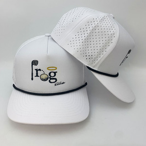 थोक स्पोर्टी शैली 3 डी कढ़ाई लोगो यूनिसेक्स घुमावदार ब्रिम छिद्रित डिजाइनर रस्सी पानी के सबूत बेसबॉल कैप गोल्फ हैट - Product Image 4