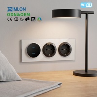 Interruptores de Pared Inteligentes con Wifi, Estándar Europeo Moderno, Enchufes de 16A, Panel de Control Inteligente para el Hogar, Módulo de Interruptor, Proveedor