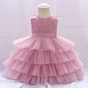 MQATZ Nouvelle robe de fille fleurie multicouche Robe de bal princesse féerique pour petite fille Robes bébé fille 2 ans