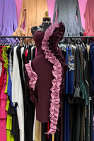 OUDINA Nouvelle Robe de Soirée Asymétrique à Patch 3D Color-Block Grande Taille Moulante pour Femme