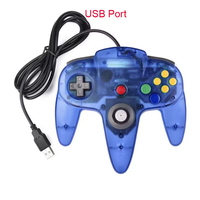 Controlador con Cable y Carcasa Transparente para Nintendo 64, Joystick Preciso para Juegos, Joypad para N64 y Computadoras Mac