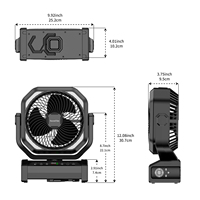 Ventilateur Socool 20000mAh rechargeable, télécommande automatique, LED oscillant, pliable, lumière de bureau, ventilateur de refroidissement à batterie, vitesse du vent quatre