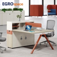 EGROspace Mobilier de bureau haut de gamme, élégant et minimaliste, bureau cloisonné, poste de travail modulaire en bois et métal