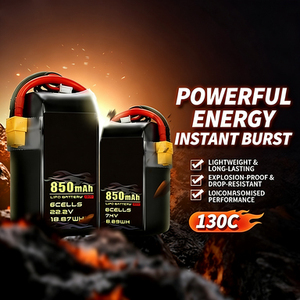 แบตเตอรี่โซลิดสเตท 100C High Discharge 7.4V 450mAh 2S รุ่น 850 200 รอบการใช้งาน สำหรับโดรนแข่งและโดรน RC Quadcopter - Product Image 2