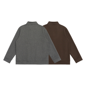 Sweat-shirt épais à épaules tombantes, veste à capuche en coton French Terry, cardigan à col montant, veste décontractée pour homme - Product Image 5
