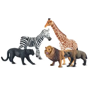 BEFLY Wildlife Löwe Giraffe Hyäne Zebra Panther Spielzeug Kunststoff PVC solide Safari Tiermodell