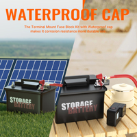 Support de bloc de fusibles à pince M8 Mrbf poli 200A 58V DC Automotive avec fusible céramique pour RV, marine et automobile