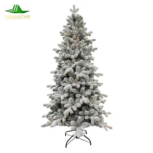 Dekorasi pohon Natal buatan, hiasan rumah PVC PE indah dengan pohon Natal LED