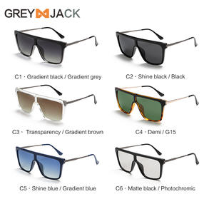 Lunettes de soleil tendance à monture carrée pour femmes, monture noire en métal TR, lentille TAC, protection UV400, catégorie 1, couleur claire K011 - Product Image 2