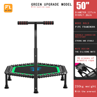 Trampolín hexagonal deportivo, trampolín de salto ajustable para interiores y exteriores, parque de trampolín para Fitness con resorte