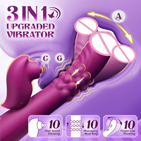 Kaninchen-Vibrator mit Beweglichem Ring Klitoris- und G-Punkt-Stimulator 10-Gang USB-Aufladbar Silikon-Vibrator Wasserdicht Erwachsenen-Sexspielzeug für