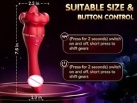 Vibrateur 3 en 1 pour la stimulation de la langue, 10 fréquences de vibration, silicone souple, gland simulé pour la masturbation féminine, clitoris