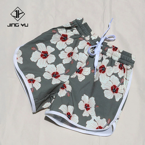 Manufacturer designs printed drawstring elastic Hawaiian kid <b>swim</b> trunks custom nylon kid <b>swim</b> trunks - Product Image 1