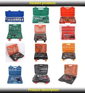 SOLUDE Excavator Wholesale Heavy Duty Hand Tool Portable 61 Pcs Auto Car Repair Kit Ratchet Socket Wrench Set With Blow C