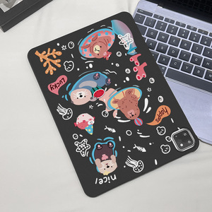 Étui souple pour tablette style Ins, motif mignon de loutre noire, housse de protection fine pour iPad 11, Xiaomi, Samsung – Fournisseur d'usine - Product Image 1