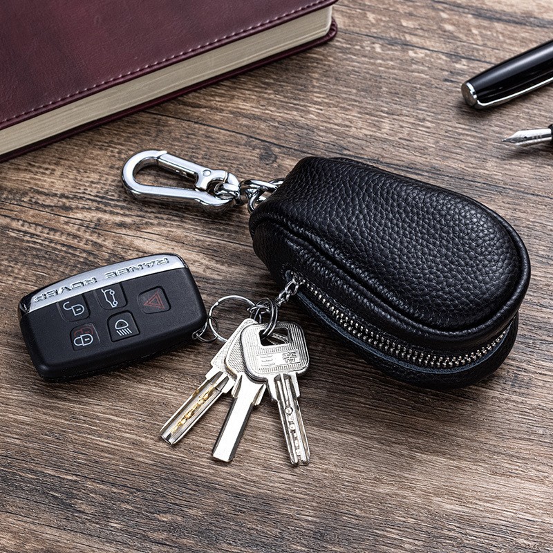 Genuine Leather Multi-functional Car Key Bag for Peugeot 208 Universal Models | Large Capacity Key C