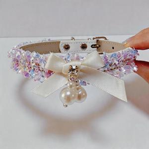 Collare per Cani Stile Principessa con Fiocco - Grazioso <span class=keywords><strong>Pettorina</strong></span> Regolabile <span class=keywords><strong>in</strong></span> Pelle PU per Gatti e Cani di Piccola Taglia - Product Image 5