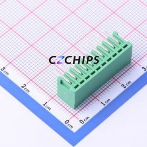 DB2ERC-2.54-10P-GN Plug-in Terminal Block Bent Lead Through Hole,P=2.54mm Board-to-Board / Socket - Closed 1x10P 2.54mm Green - Product Image 2