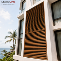 Panneau à lamelles en forme de Z en alliage d'aluminium thermolaqué écologique moderne avec ouverture verticale pour la protection des fenêtres de façade extérieures