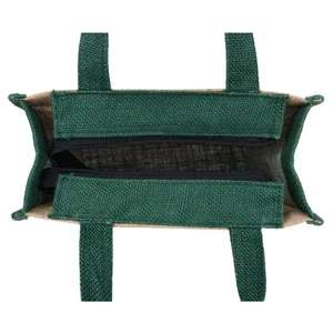 <b>Jute</b> <b>Shopping</b> <b>Bag</b> Elegant Sustainable Natural Fiber Tote Two Handle Design Zipper Reusable High Quality Unisex Grocery Carry <b>Bag</b> - Product Image 4