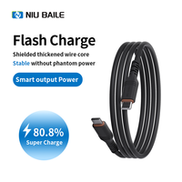 Cable USB 3.0 Tipo-C de Carga Rápida NIUBAILE de 65W, 0.9m, con Certificación, Núcleo de Cobre Estañado y Revestimiento de Nailon