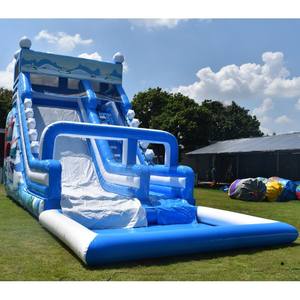 Glissade gonflable d'hiver avec <span class=keywords><strong>piscine</strong></span> hermétique pour la <span class=keywords><strong>campagne</strong></span> |   Équipement de jeu gonflable commercial bleu et blanc - Product Image 2