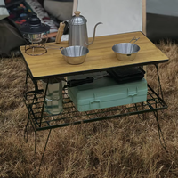 Barbecue d'extérieur moderne en métal, table pliante portable et durable pour le camping et les pique-niques