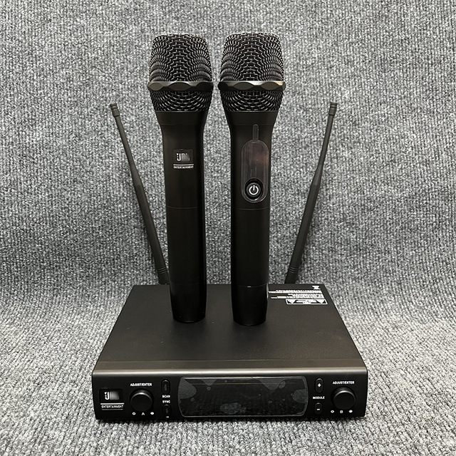 VM300 UHF Wireless Microphone One to Two Cardioid System with <60 DB SNR for Home KTV Conference Stage Performance